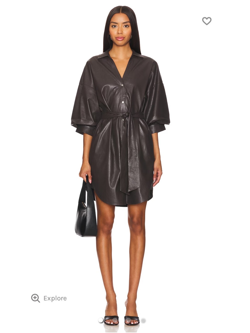 Brochure Walker Kate Belted Vegan  Leather shirt dress